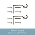 thumbnail image 5 of Kenney Woven Ball 28-48" Steel Adjustable Curtain Rod, 5/8" Dia., Weathered Brown, 5 of 6