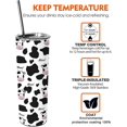 thumbnail image 5 of Cute Cow Tumbler with Straw and Lid 20 oz Double Wall Stainless Steel Vacuum Insulated Coffee Wine Tea Travel Mug Gifts for Women Black, 5 of 6