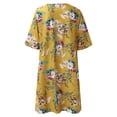 thumbnail image 5 of Dresses for Women Summer Ladies Closure Design Round Neck Short Sleeve Flower Prints Dress, 5 of 6