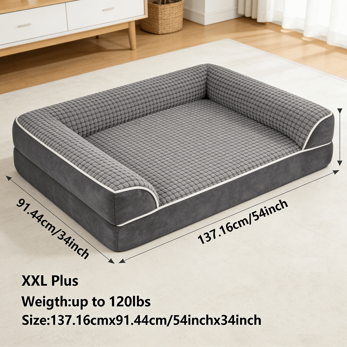 WNPETHOME Dog Beds for Large Dogs, Orthopedic Dog Bed for Medium Large Dogs,Big Waterproof Couch Dog Pet Bed with Removable Washable Cover