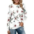 thumbnail image 1 of EIMELI Hauts Quotidiens pour Femmes Manches Longues Confortables Blouse à Imprimé Dégradé Tunique Décontractée Manches Longues Col Rond Chandail Chemises, 1 of 4