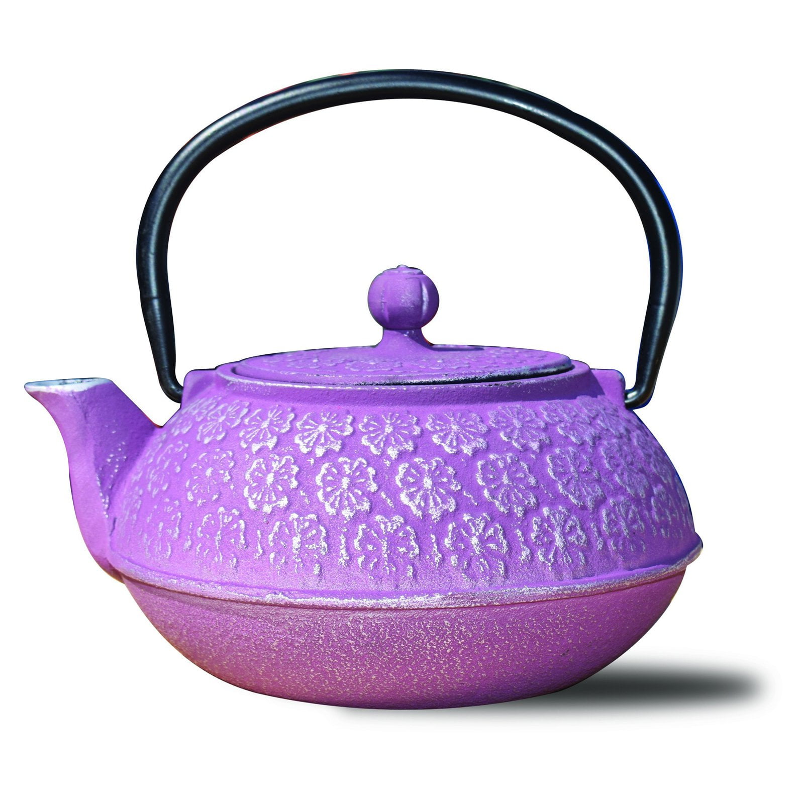 22 Oz. Plum Cast Iron "Cherry Blossom" Teapot