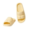 thumbnail image 4 of Wensltd Women Flat Slide Slippers Open Toe Soft Sole Lightweight Wide Width Daily Outdoor Walking Slippers Yellow, 4 of 5