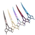 thumbnail image 2 of Purple Dragon Dog Grooming Scissors 6.5" 7" Stainless Up Curved Scissors Professional Pet Shears Chunker Thinning Scissors Z3002, 2 of 10