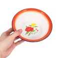 thumbnail image 3 of Vintage Enamel Bowl Set Flower Pattern Food Container for Home, 3 of 8