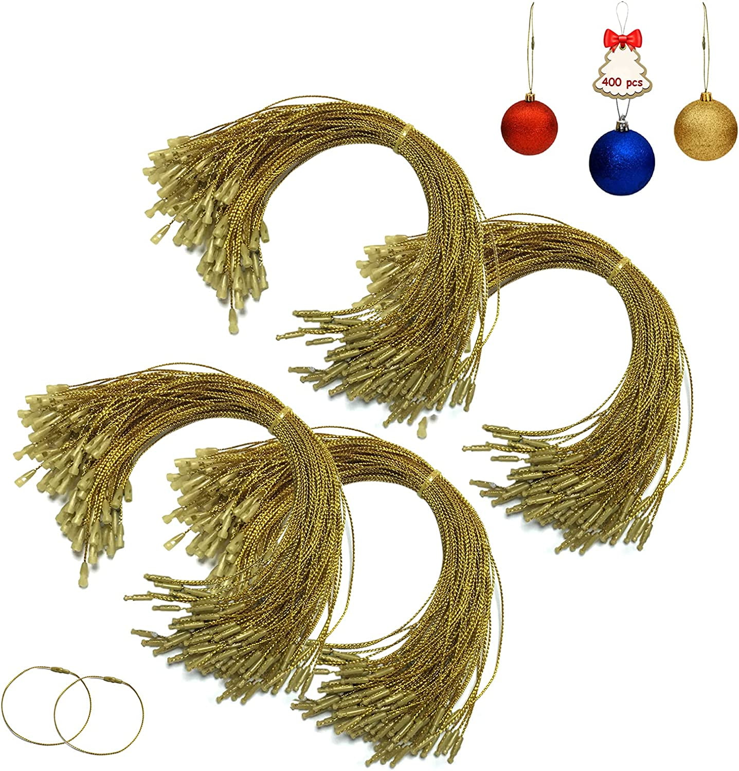 Ornament Hooks String with Snap Fastener, Christmas Tree Decorating
