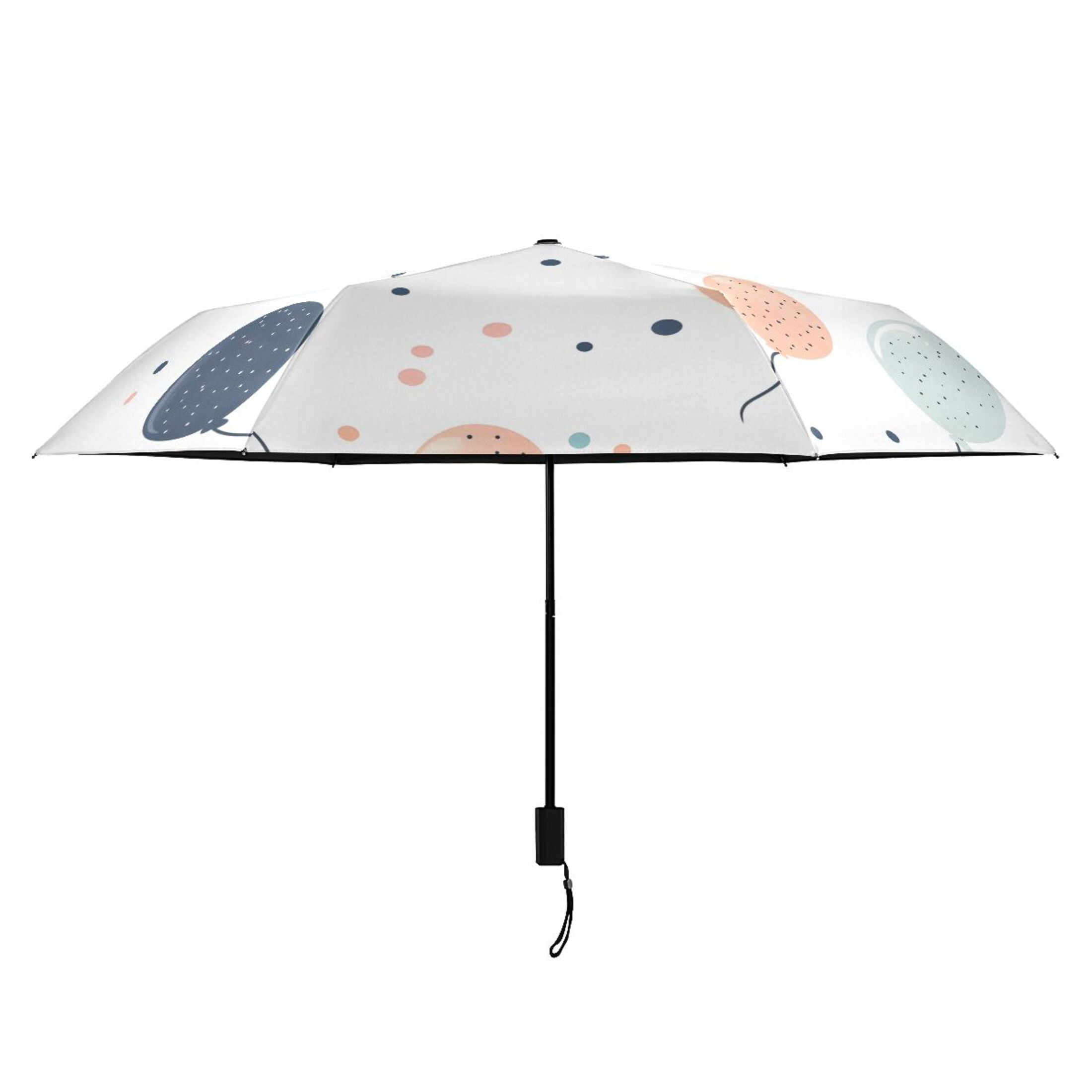 ALAZA Balloons Polka Dot UPF 50+ Compact Folding Umbrella for Rain Travel Umbrella Packable