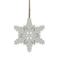 thumbnail image 1 of Holiday Time PL Warm Wished Wood White PP Snowflake Ornament Home Decor, 1 of 5