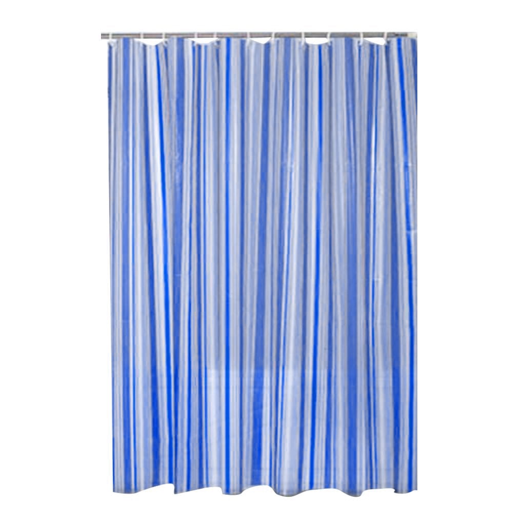 Vertical Striped PEVA Bathroom Curtain Waterproof Mouldproof Bath
