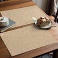 thumbnail image 5 of Khaki Placemats Set of 6 Rustic Farmhouse Solid Color Place Mats Indoor Wipeable Table Mats Washable Cloth Dining Table Placemats for Kitchen Holiday Party Home Decor 13x19 Inch, 5 of 7
