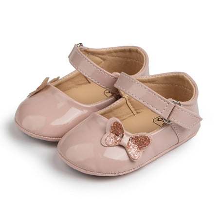 Mildsown Baby Girl Flats Soft Soles Cute Bows Mary Jane Walking Shoes