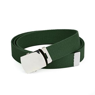 3496 Hold’em Military Canvas Webbing Belts For Men’s–polished Silver Slider Hold main image 2