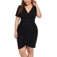 thumbnail image 4 of POSESHE Women's Plus Size Dresses, Deep V Neck Sexy Body Wrap Casual Dress, 4 of 6
