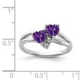 thumbnail image 2 of Sterling Silver Rhodium-plated Amethyst Diamond Ring - Size 9, 2 of 2