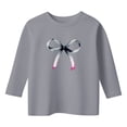 thumbnail image 4 of BOOMNY Toddler Girls Tshirts 3/4 Sleeve T Shirts for Girls Bowknot Graphic Breathable Loose Fit Cozy Childrens Athletic Tees, 4 of 4