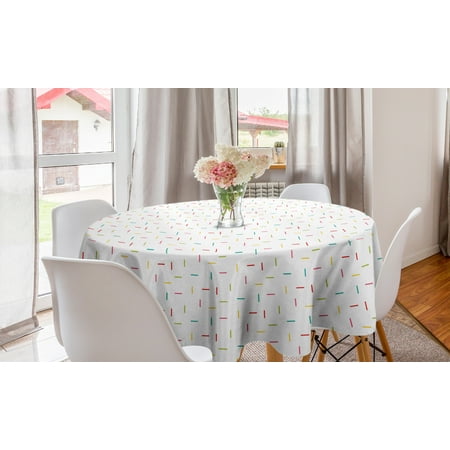 

Abstract Round Tablecloth Colorful and Simplistic Layout of Geometric Lines on a Plain Background Circle Table Cloth Cover for Dining Room Kitchen Decor 60 Yellow Green Seafoam by Ambesonne