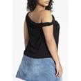 thumbnail image 2 of ELOQUII Women's Plus Size Asym Twist Sleeve Top, 2 of 3