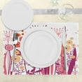 thumbnail image 3 of Ambesonne Flower Place Mats Set of 4, Pink Florals Leaves Buds, Standard Size, Pale Pink Orange, 3 of 6
