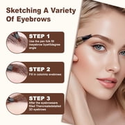 Upgraded Microblading Eyebrow Pencil, Micro-Fork Tip Brow Pen, Waterproof Long Lasting Natural Hair-Like Eyebrow Pencil for Women.(Light Brown)