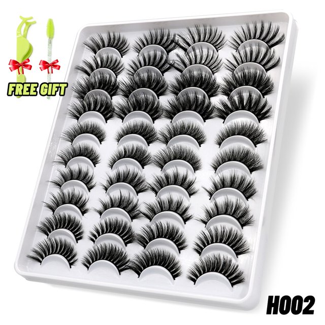 GROINNEYA Pestañas 3D Mink Lashes Fluffy Soft Wispy Natural Cross Extensión de pestañas Pestañas reutilizables Mink Pestañas postizas Maquillaje Dengxun unisex