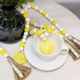 thumbnail image 3 of Aosijia 3 Pack Lemon Wooden Bead Garland with Jute Plaid Tassels and Lemon Slice, Rustic Tiered Tray Ornaments for Spring Summer Lemonade Home Decoration, 3 of 13
