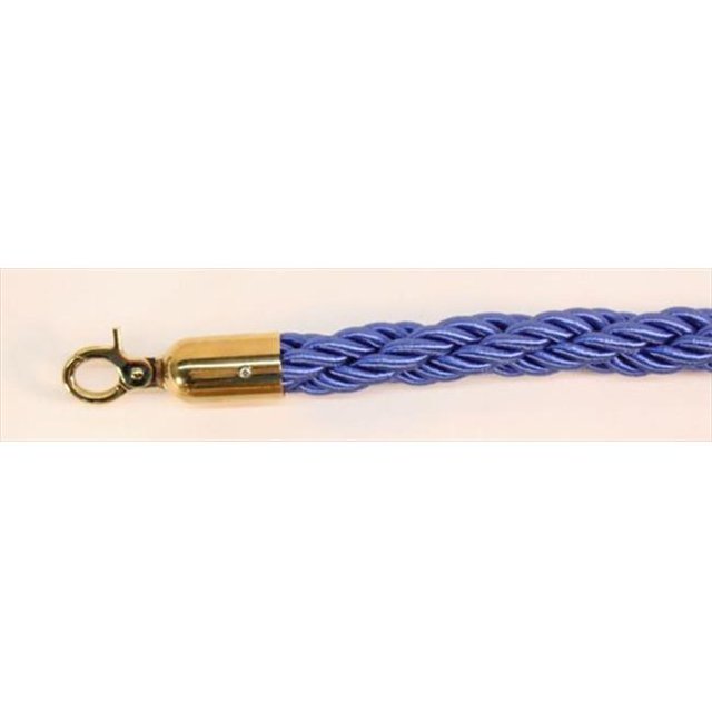 VIP Crowd Control 1677 60 in. Braided Rope with Gold Closable Hook - Blue
