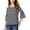 Jones Black/NYC White, variant on JONES NEW YORK Womens Blue Striped Bell Sleeve Crew Neck Top S