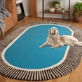 thumbnail image 3 of SAFAVIEH Fifth Avenue Clotilda Bordered Area Rug, Blue/Black, 5' x 8' Oval, 3 of 8