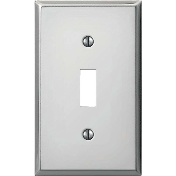 Amerelle PRO 1-Gang Stamped Steel Toggle Switch Wall Plate, Polished Chrome