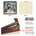 thumbnail image 4 of 2D Flat Prints 1pc Wood Frame Wooden Wall Sign Snowman couple, winter snow scene, vintage watercolor style Wall Art 8x8in Prints Print Painting For Living Room Bedroom Office Bathroom Dorm Home De, 4 of 9