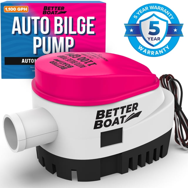 Automatic Bilge Pumps for Boats Auto Bilge Pump 1100 GPH Boat Bilge Pump with Float Switch Built In 12V Bass Boat, Jon Boat and More Small Submersible Pump with 1.1 in Output