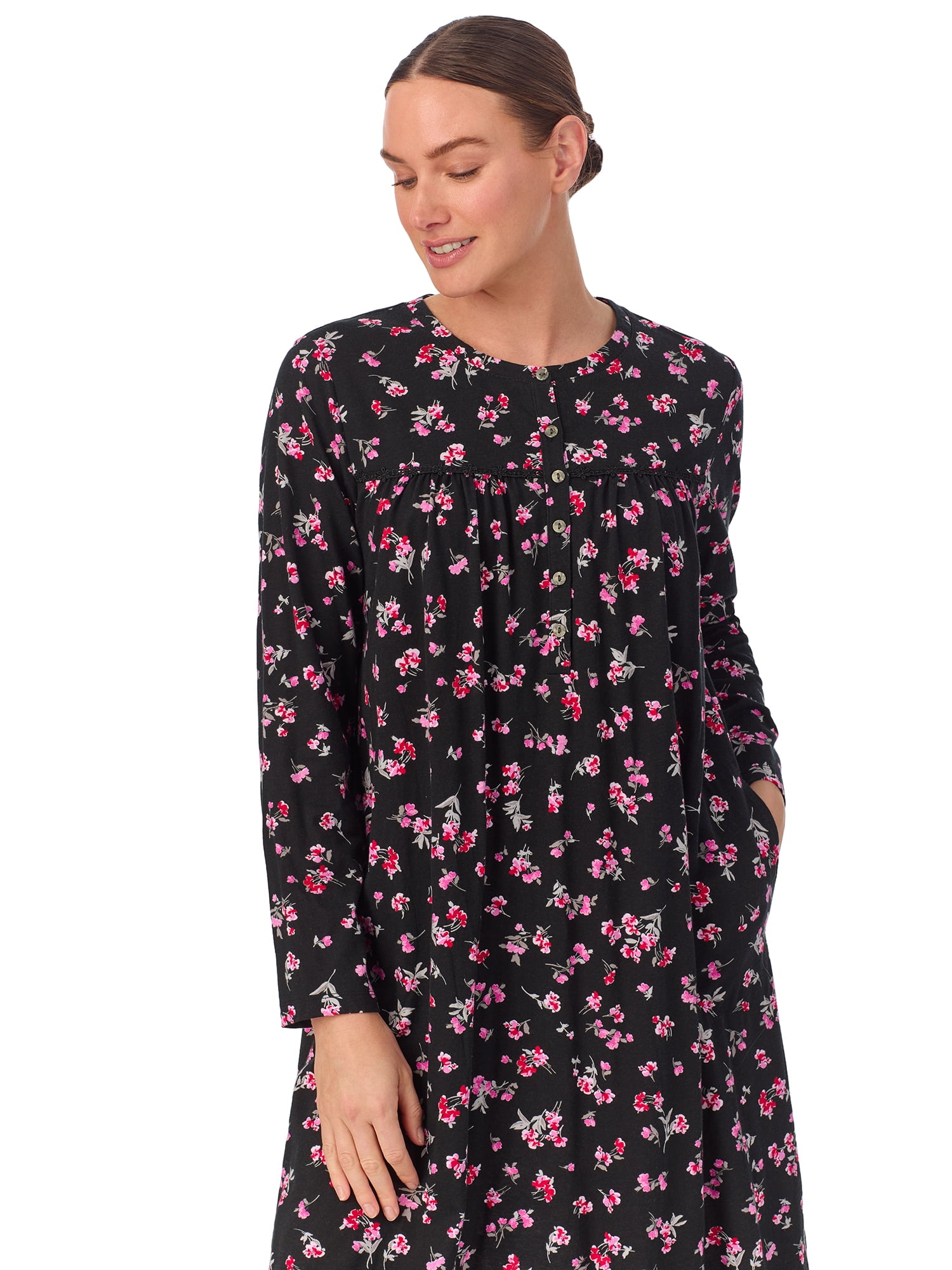 Aria Women’s 100% Cotton Long Sleeve Ballet Nightgown, Sizes XS-5X