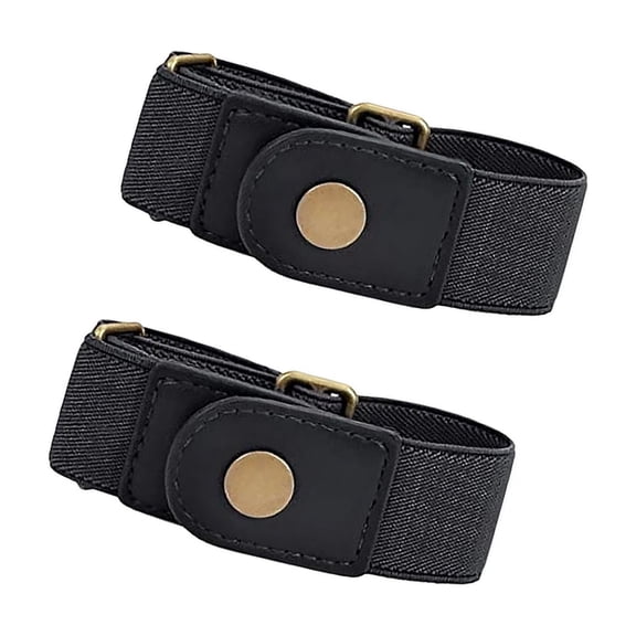 2 Pcs No Buckle Elastic Belt for Men, Buckless Belt, Adjustable Elastic Waistband for Men Women