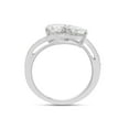 thumbnail image 4 of AFFY 6MM Round Moissanite Diamond Two Stone Bypass Engagement Ring for Women 14K White Gold over Silver-4.5, 4 of 7