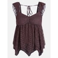 thumbnail image 5 of Madden NYC Floral Lace Babydoll Top with Flutter Sleeves, Sizes XXS-XXL, 5 of 5