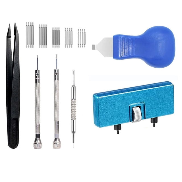 26 Pcs Kit d'Outils de Remplacement de Batterie de Montre, Kit de Réparation de Montre, Outil de Retrait de Dos de Montre, Ouverture de Boîtier de Montre