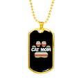 thumbnail image 2 of Cat Mom Paw Necklace Stainless Steel or 18k Gold Dog Tag 24" Chain, 2 of 8