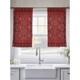 thumbnail image 5 of Red Boho Sheer Curtains 54 Inch Length 2 Panels Set, Country Tribe Ethnic Geometric Stripes Art Voile Window Treatment Rod Pocket Short Kitchen Curtains Drapes for Bedroom 52"x54"x2, 5 of 7