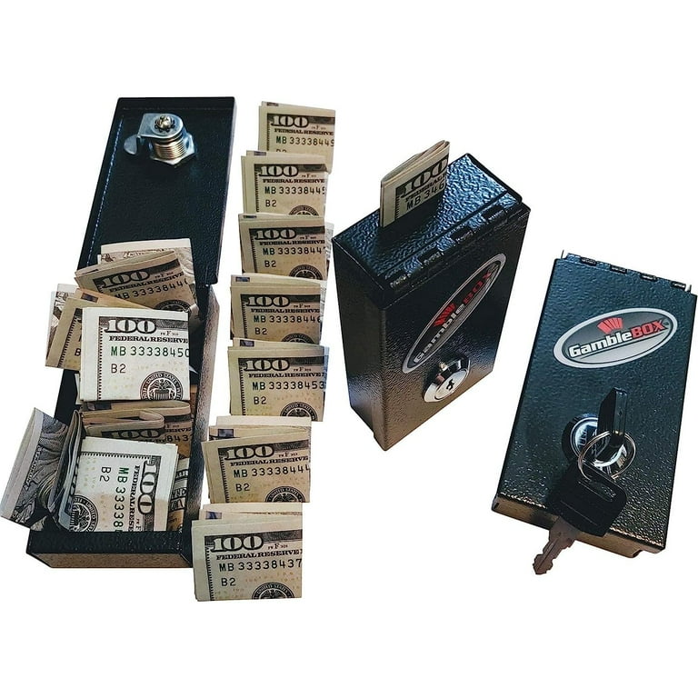 HTYSUPPLY Gambling Personal Pocket Cash Drop Lock Box Safe Wallet