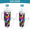 thumbnail image 6 of Yayeee 40oz Stainless Steel Tumbler with Straw and Handle Double-Wall Insulated Travel Water Bottle, Colorful Plaid, 6 of 8
