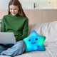 thumbnail image 5 of RKSTN 9.5" LED Twinkle Star Soft Plush Throw Pillows Toys Glowing Stuffed Star Light up Pillow Plush for Valentines's Day Brithday Home Decorations(Blue), 5 of 6