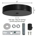 thumbnail image 3 of Flea Market Rx Ceiling Canopy Kit for Pendant Light, USA Made, 6 Inch Black, 3 of 7