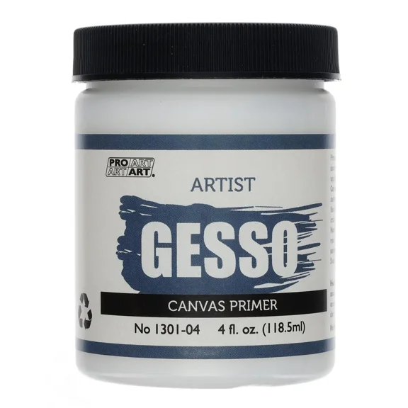 Zyler - Pro Art Acrylic Gesso Premium, White, 4Oz, Gesso Primer For Acrylic Painting,