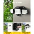 thumbnail image 6 of Lepro 2-Packs Solar Flood Lights for Outside, 6500K Outdoor Motion Activated Security Lights , IP65 Waterproof , 3 Adjustable Heads 270° Wide Lighting Angle for Front Door, Backyard, Patio, Garden, 6 of 9