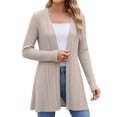 thumbnail image 3 of Long Cardigans for Women Zaewscy Women's Solid Color Long Sleeve Open Front Cardigan Jacket White M, 3 of 7