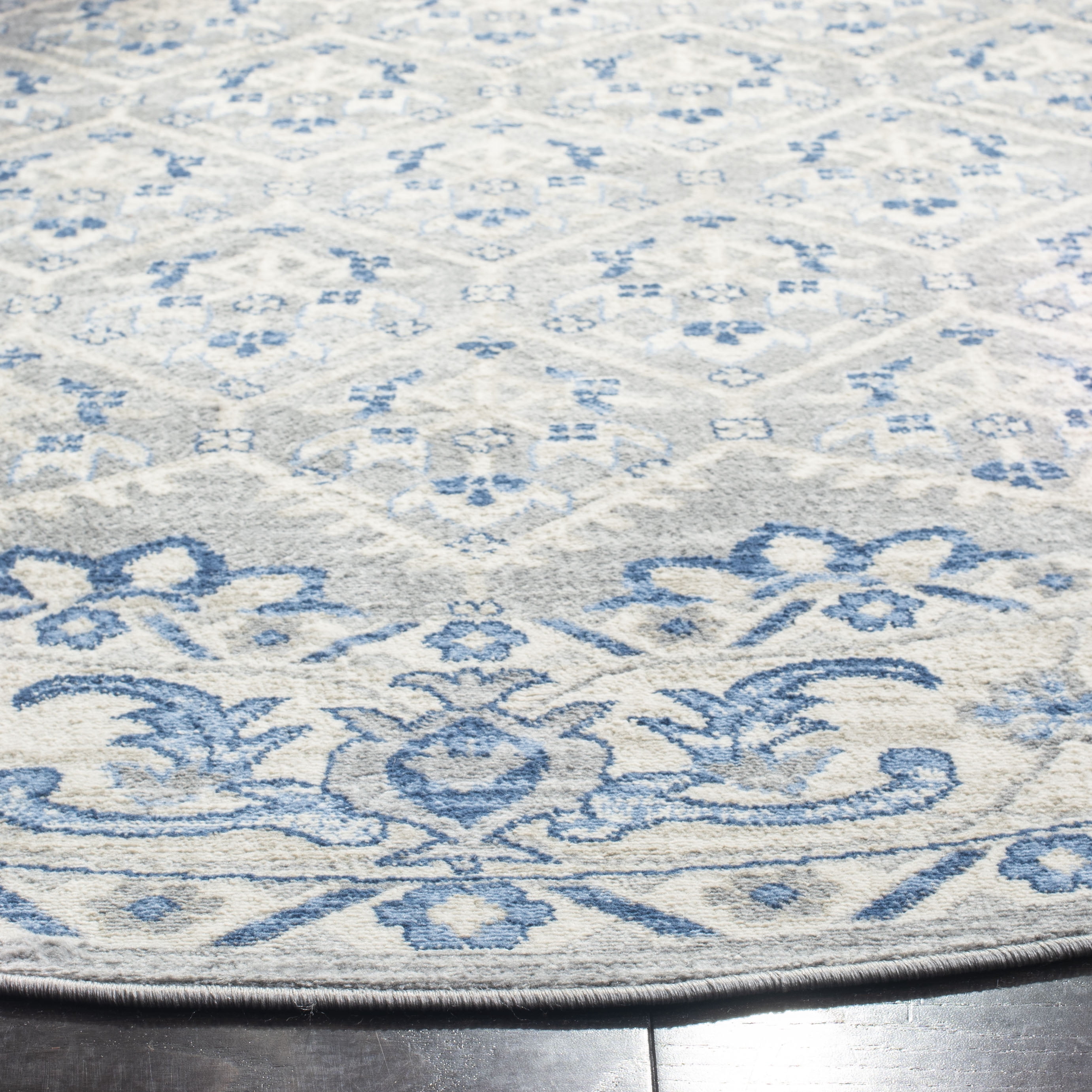 SAFAVIEH Brentwood Pompeii Geometric Area Rug, Light Gray/Blue, 3' x 5'