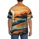 thumbnail image 3 of Balery Serene Ocean Sunset Camisa Casual de Manga Corta con Botones para Hombre, Texturizada, Estilo Cubano, para Playa, Verano-XX-Large, 3 of 5