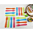 thumbnail image 2 of czcpp-Jawbush 16 Pcs Plastic Kids Forks, Reusable Kids Silverware Set Also for Adults, Easy Grip Kids Utensils with Bright Colors, BPA Free Dishwasher Safe, 2 of 4