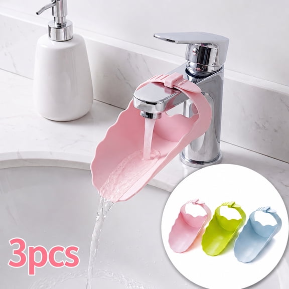 Faucet Extender 3 Pack, Sink Faucet Extender for Hand Wash Helper, Bathroom Sink Accessory, Fun Hand-Washing Solution 4.13" × 3.07" × 4.53" – Aemutady