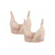 thumbnail image 1 of Sostén con cobertura total acolchado floral con aros para mujer de talla grande INSPIRE CHIC Beige-2 Pcs 42/95 Ajuste 40B/C, 1 of 1